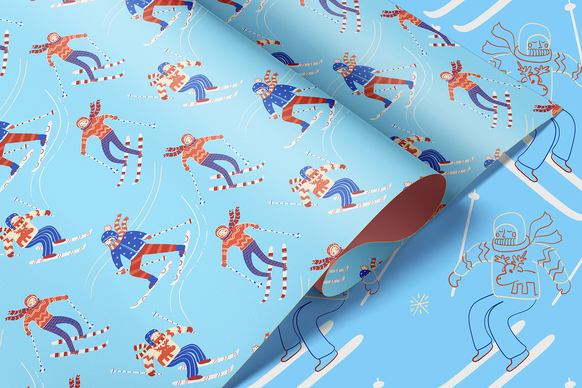 Vintage Winter Skiers, a Sport Illustration by Carpet Tapete Pretzel (Photo 9 of 10)