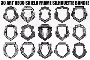 Art Deco Shield Frame SVG Bundle, an Illustration by Creativeshirt