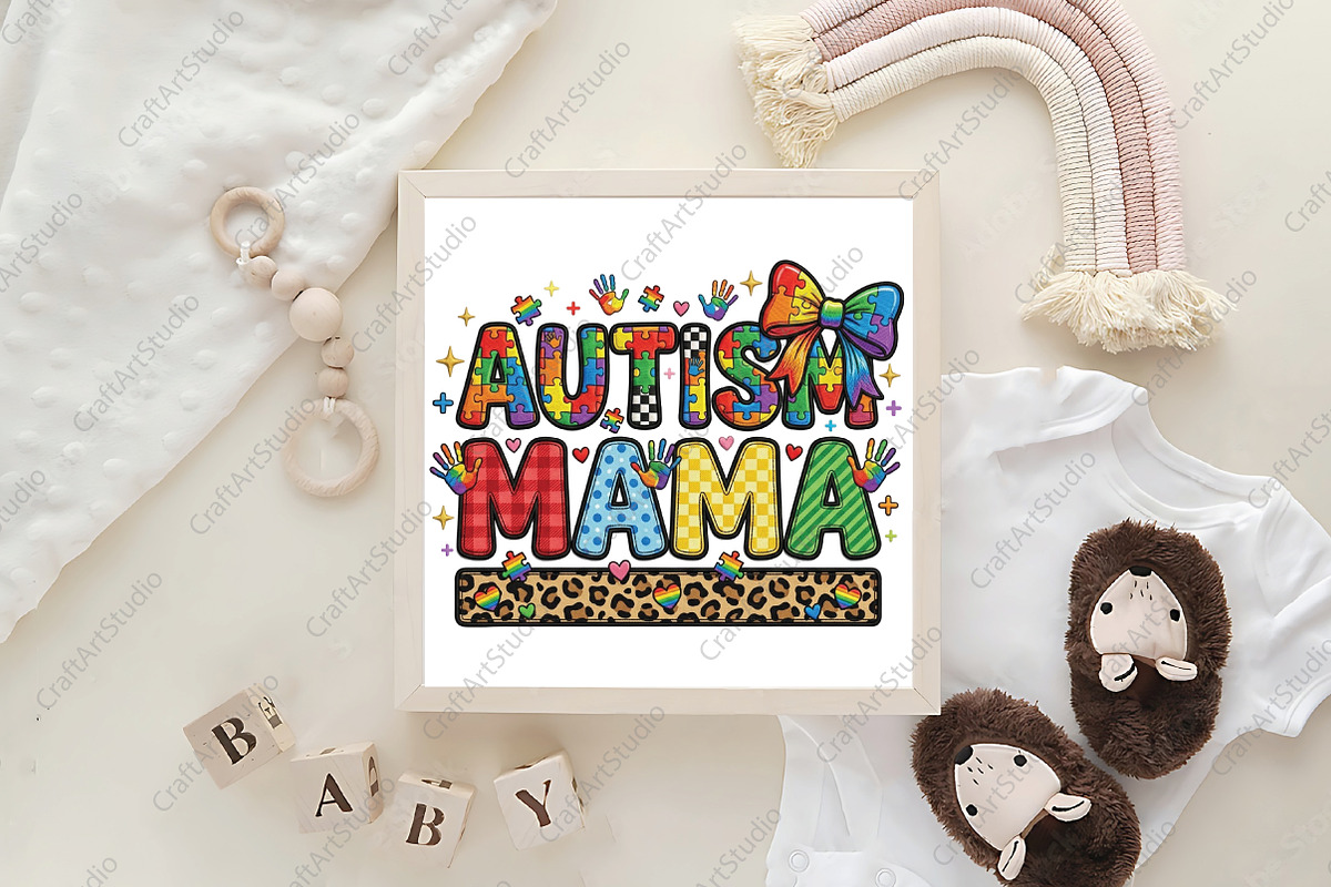 Autism Mama Coquette Bow PNG, an Illustration by CraftArtStudio (Photo 4 of 4)