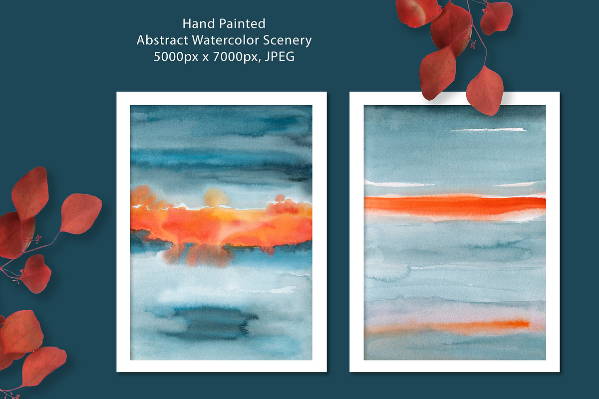 About Sunset, Watercolor Scenery, a Background Graphic by Marmoris.Arts (Photo 3 of 17)