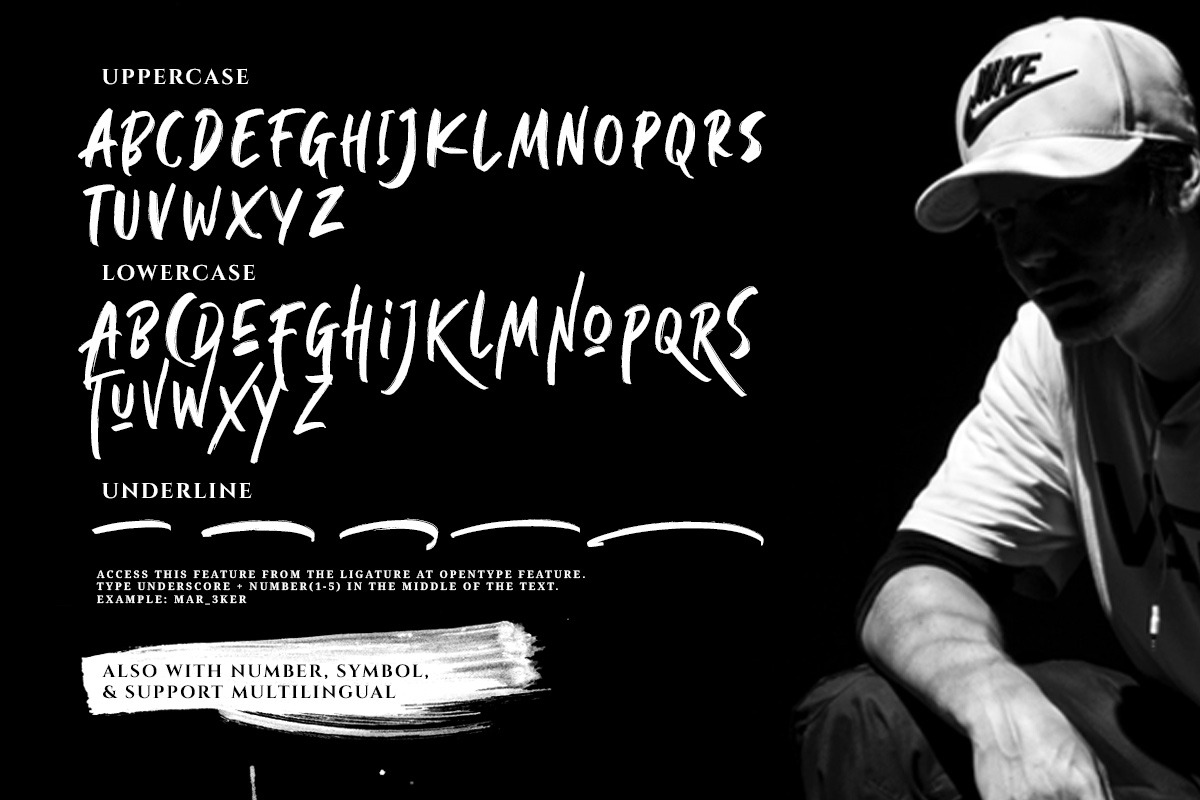 Slightly Marker - Brush Font preview 6
