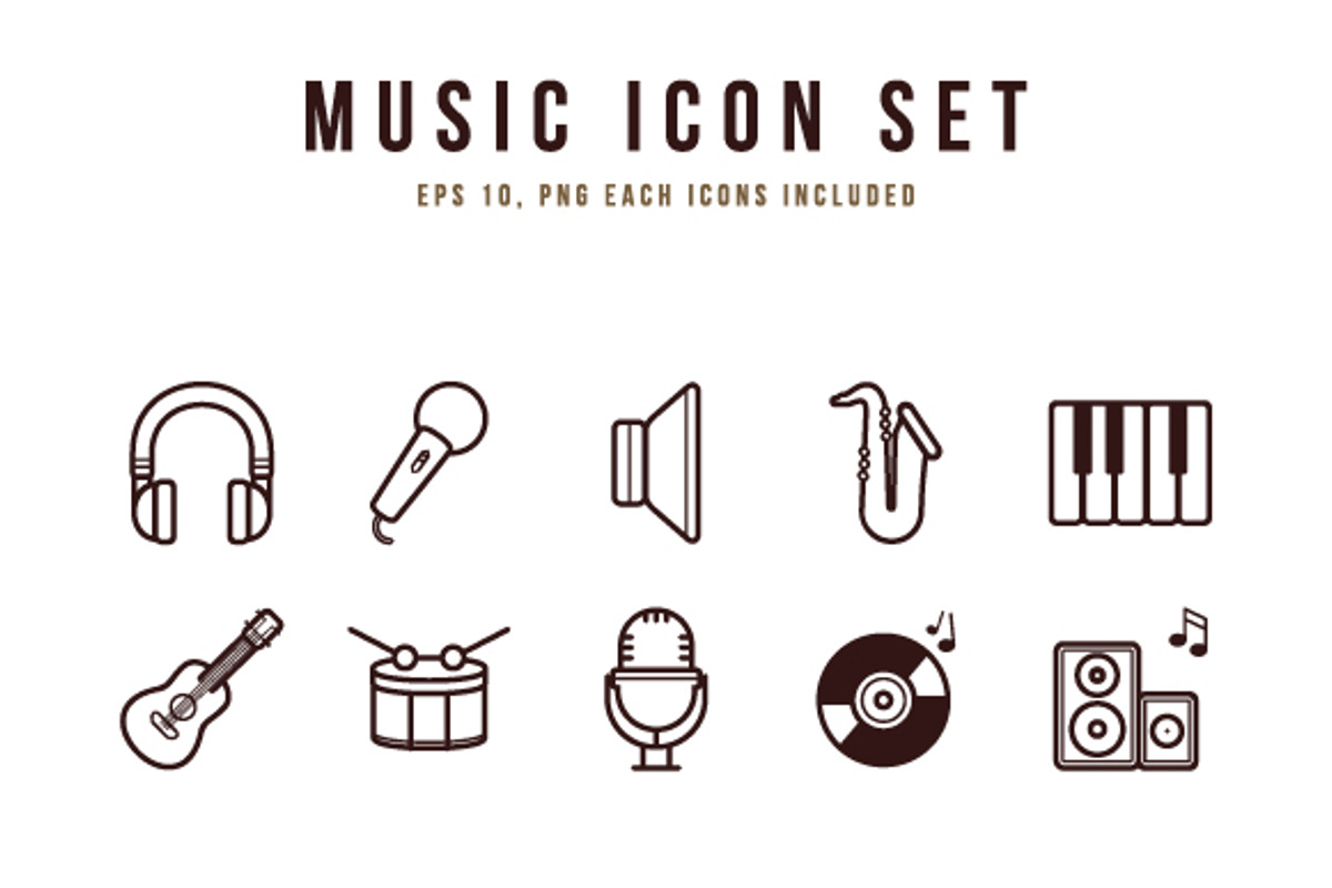 Music Icon Set, an Icon by yellowline (Photo 2 of 2)