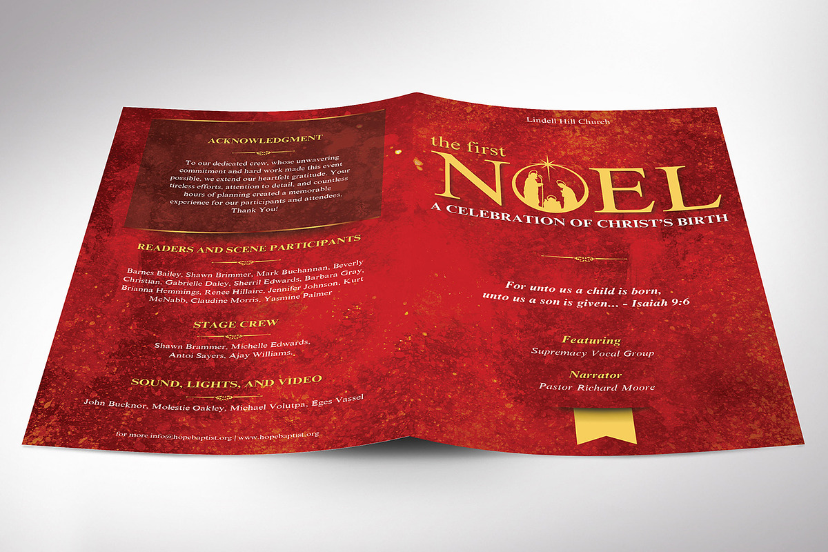 Noel Christmas Program Canva Templat, a Brochure Template by Godserv Designs (Photo 11 of 11)