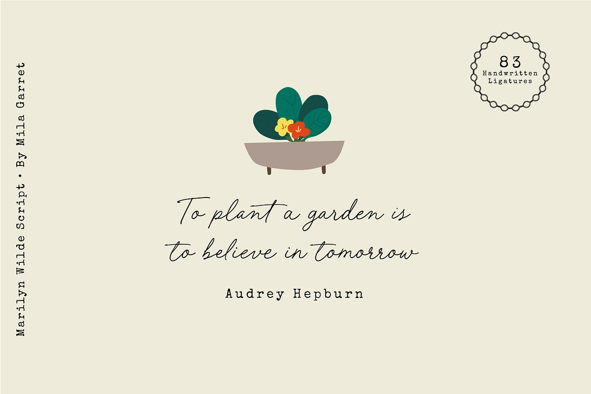 Marilyn Wilde Handwriting Script, a Script Font by Mila Garret (Photo 10 of 18)