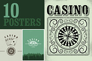 Casino vintage grunge posters., a Decorative Illustration by PoPaShop (Thumbnail 1 of 11)