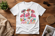 Rhinestone Hello Summer Flamingo PNG, an Illustration by Pixels.Craft (Thumbnail 5 of 8)