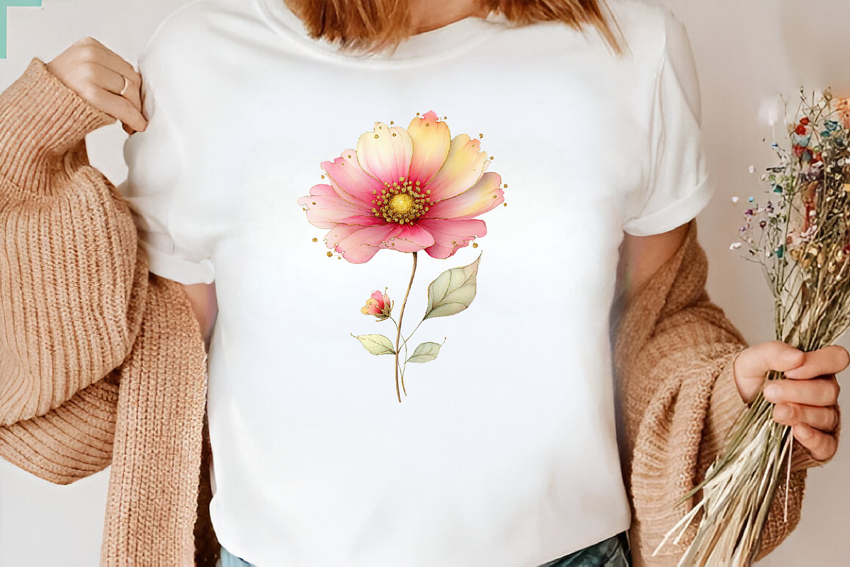 Watercolor Spring Cosmos Flowers Cli, an Illustration by CreationArt (Photo 4 of 7)