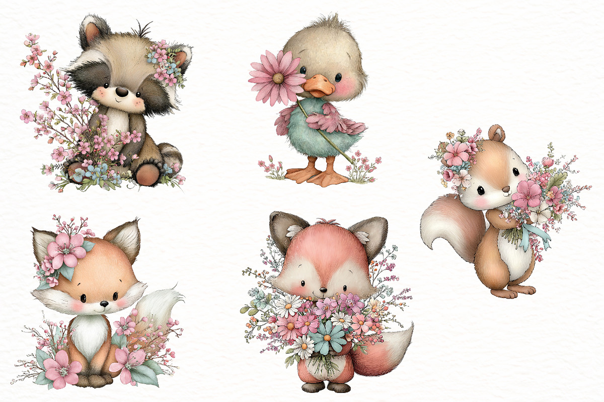 whimsical spring Animals clipart, an Illustration by Designworld (Photo 7 of 7)