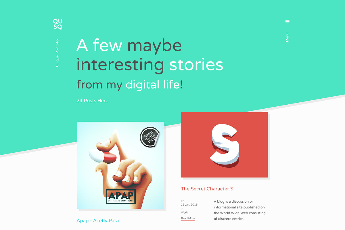 Qusq HTML - Colorful Portfolio, a Websites & App Template by IshYoBoy (Photo 7 of 15)
