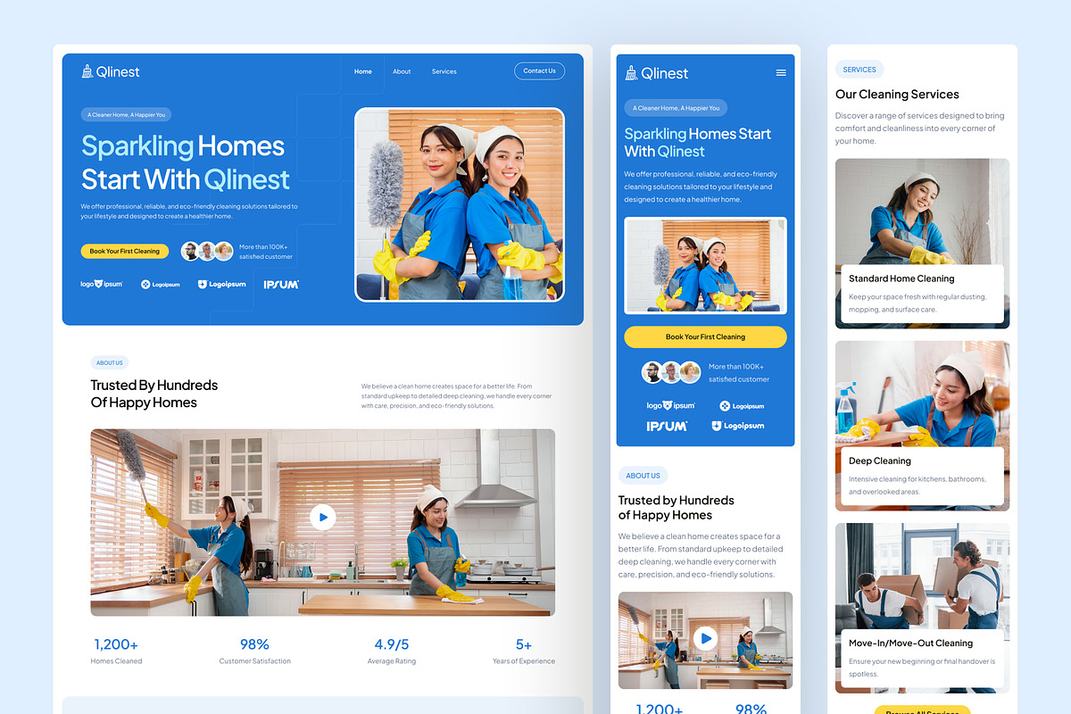 Home Cleaning Service Web UI Figma, an UI Kit Template by peterdraw (Photo 7 of 7)