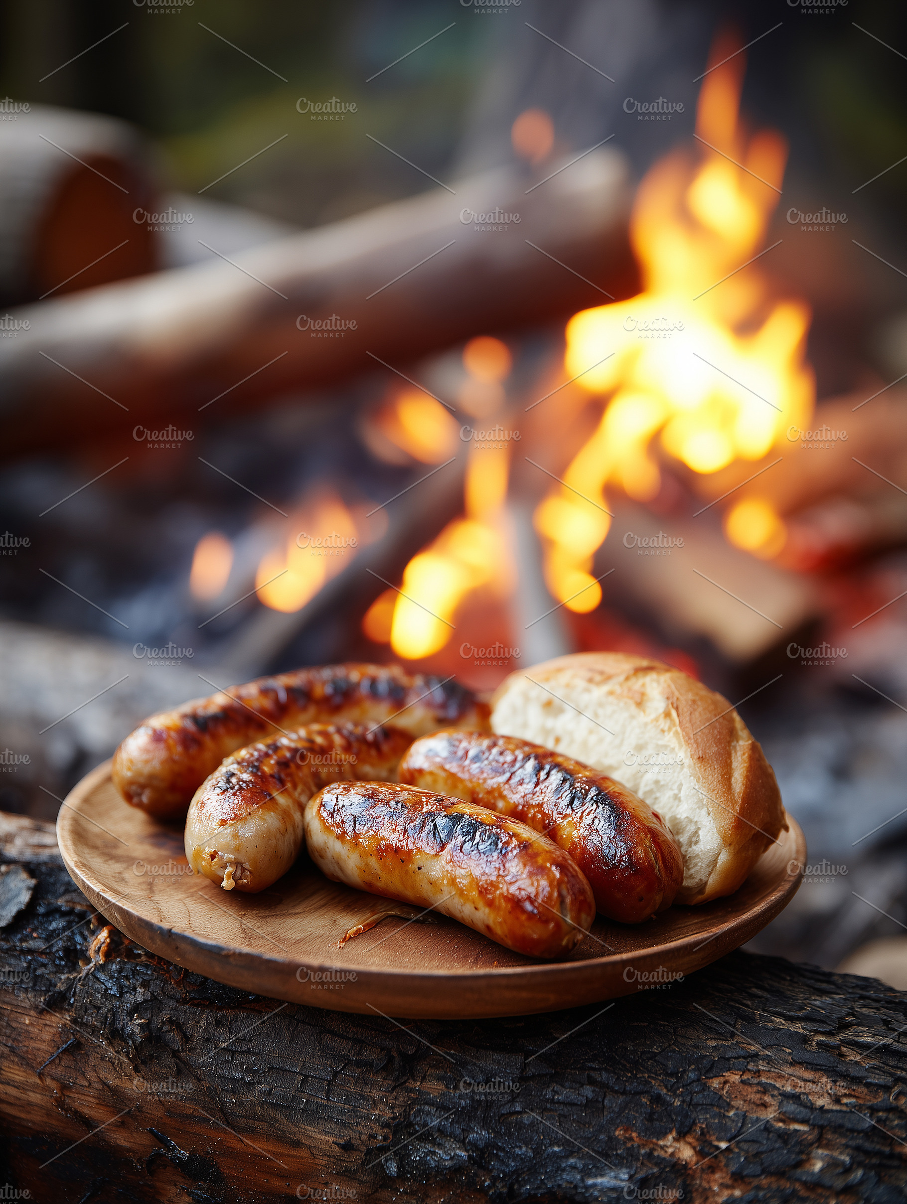 Grilled sausages served with, a Food & Drink Photo by MistyDay