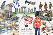 90 Great Britain clip art, a Decorative Illustration by Poppy Lane Studio (Thumbnail 1 of 11)