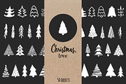 hand drawn christmas trees, an Object Graphic by Cozy pattern shop (Thumbnail 1 of 2)