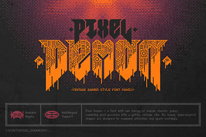 Pixel Demon - Vintage Gamer Font, a Blackletter Font by Gleb Guralnyk