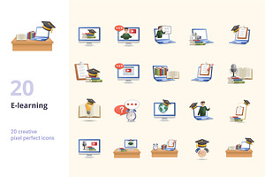 E Learning 3D Icons Set Bundle, an Object Graphic by Aimagenarium@gmail.com