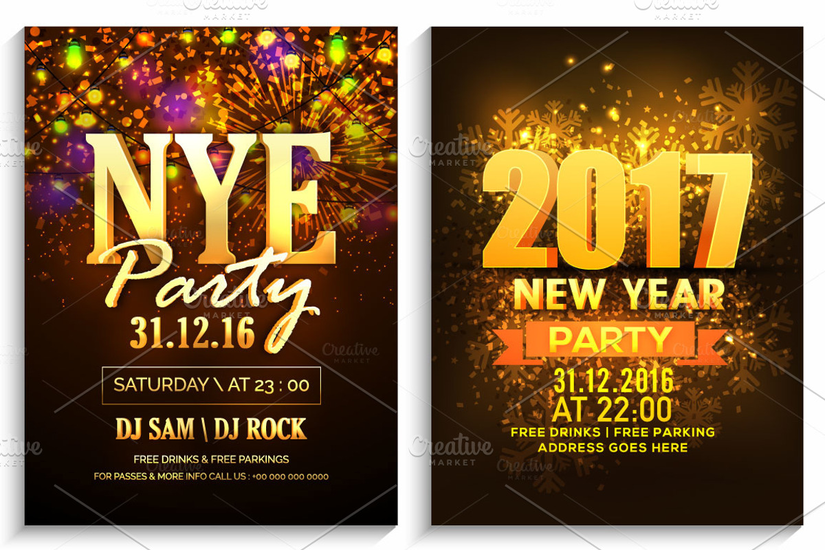 New Year Party Flyers Bundle - Vol 1, a Flyer Template by Allies Interactive (Photo 2 of 7)