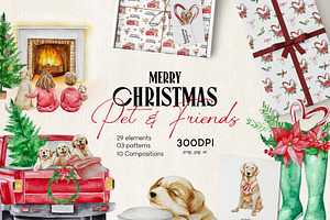 Watercolor - Christmas Pet & Friends