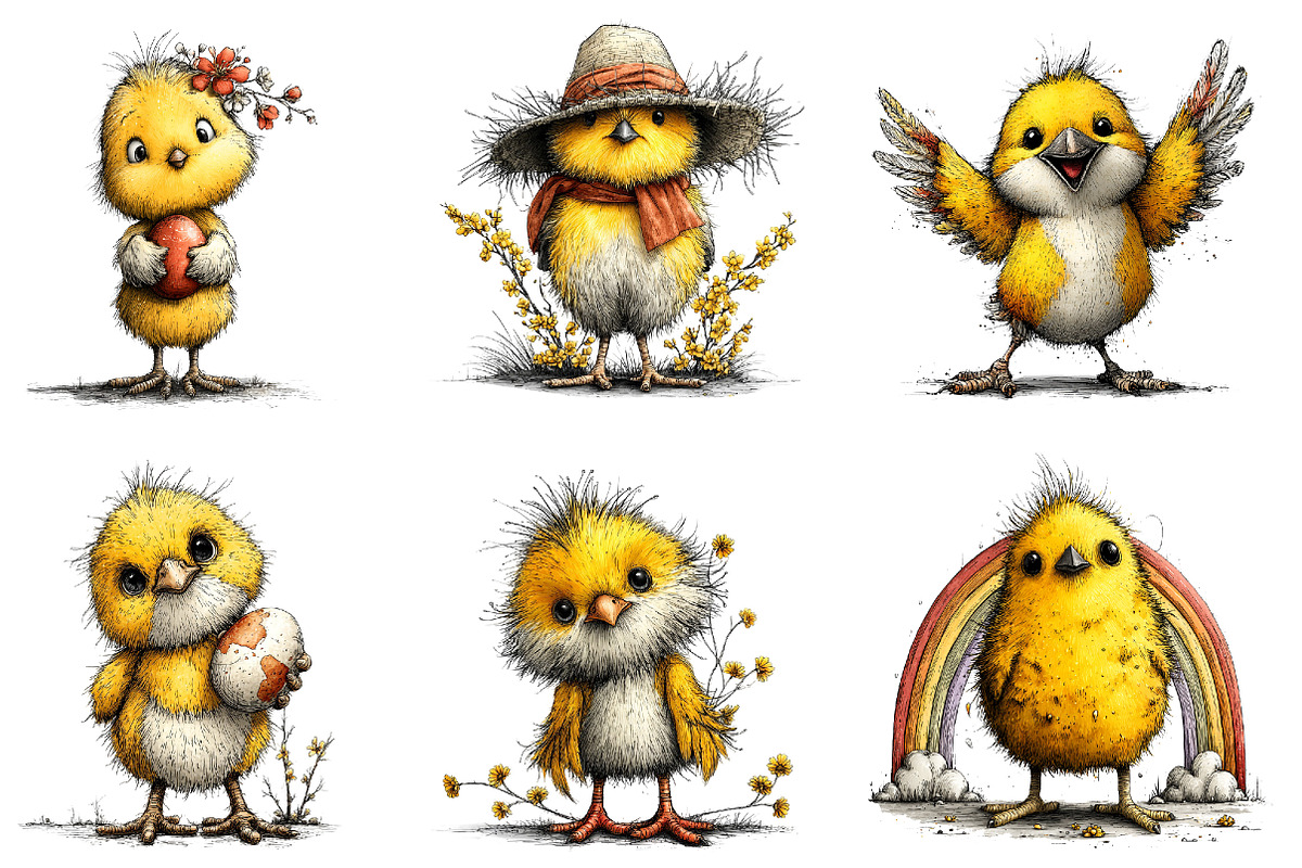 Whimsical Spring Chick Clipart, an Illustration by Dream Creation (Photo 4 of 7)