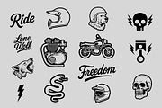 Moto - 14 retro motocycle graphics, an Object Graphic by Super Hello (Thumbnail 3 of 4)