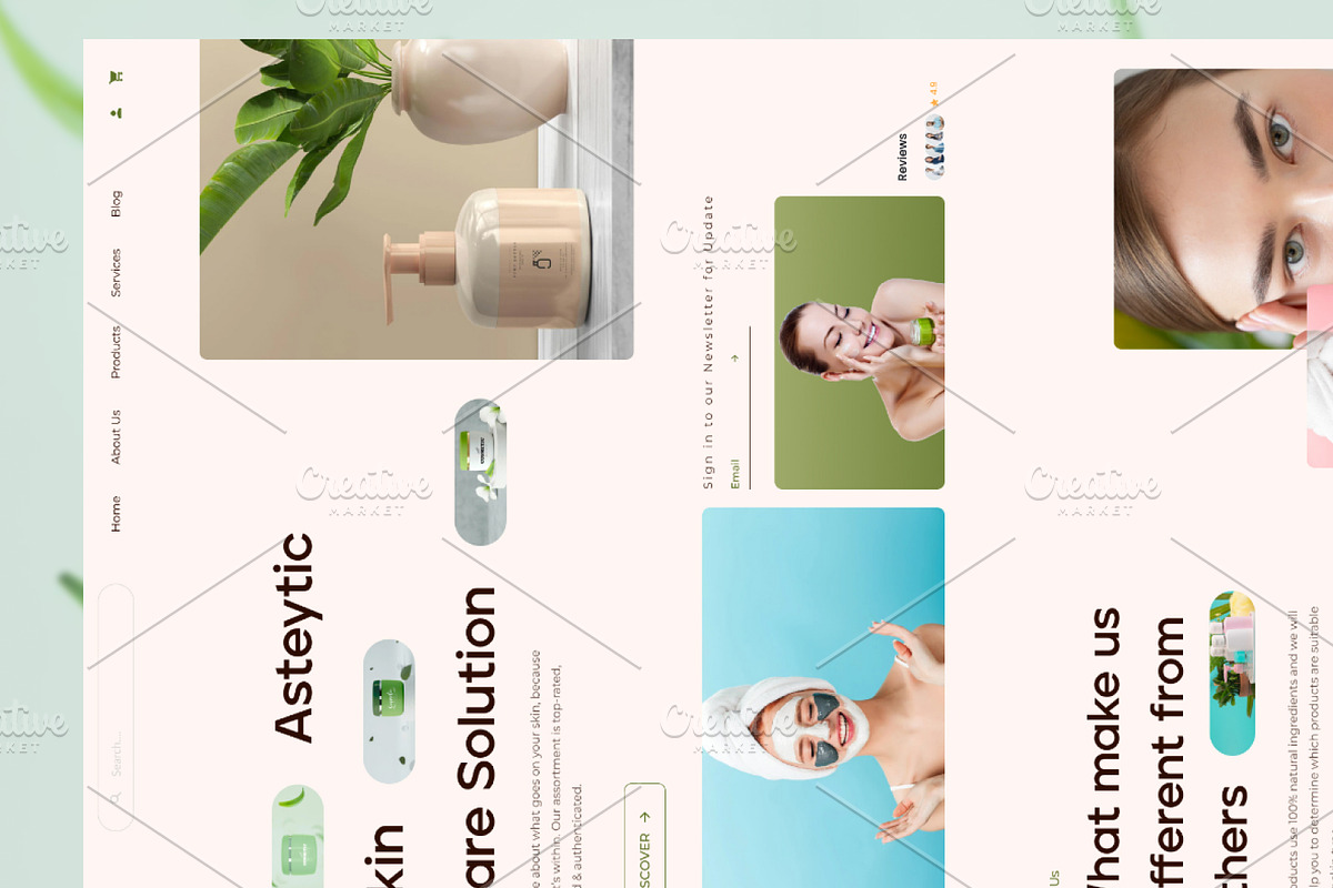 Beauty salon and skin care products, a Landing Page Template by uiwarrior (Photo 2 of 6)