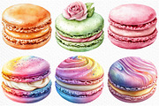 Macaron Watercolor Clipart, an Illustration by Craft Nest (Thumbnail 4 of 6)