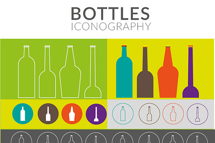 BOTTLES ICONOGRAPHY, an Outline Icon by SUBCUTANEO STORE
