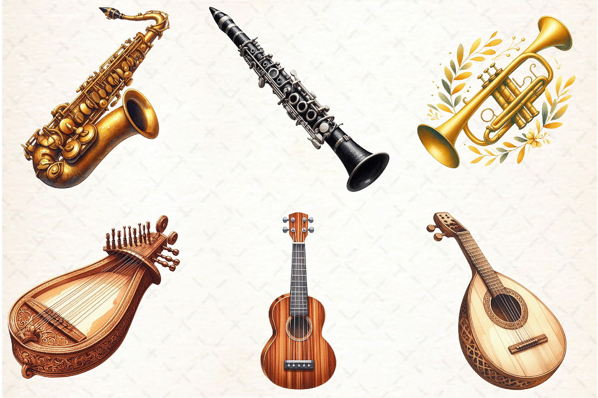Musique Instrument Clipart-1, an Illustration by Libby Wishes (Photo 3 of 6)