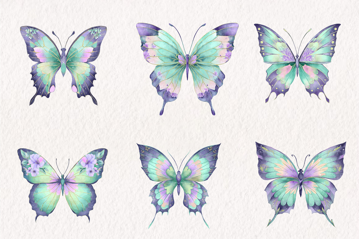 Spring Butterfly Clipart, an Illustration by CreationArt (Photo 4 of 7)
