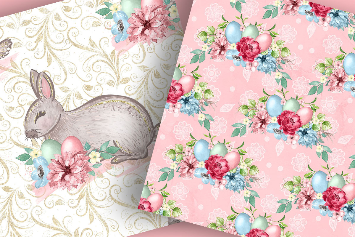 Easter Bunny digital paper pack, a Pattern Graphic by designloverstudio