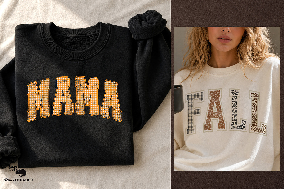 Cozy Fall Varsity Pack, an Object Graphic by Lazy Cat (Photo 3 of 6)