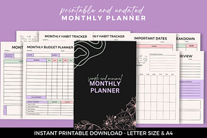 Elegant Monthly Planner, a Templates & Theme by Elegant_Studio44