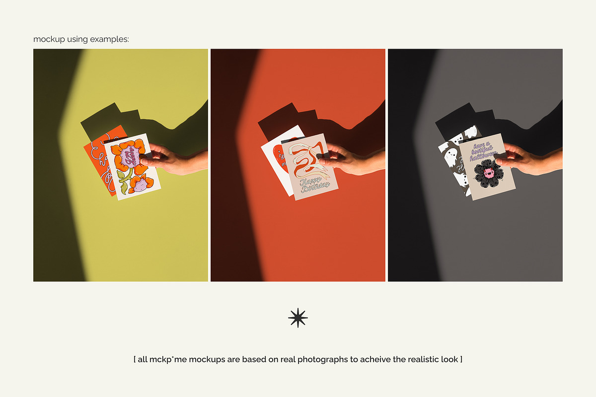 US A2 two postcards in hand mockup, a Merchandise Mockup by MCKP*ME (Photo 3 of 5)