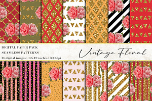 Vintage Floral Digital Papers