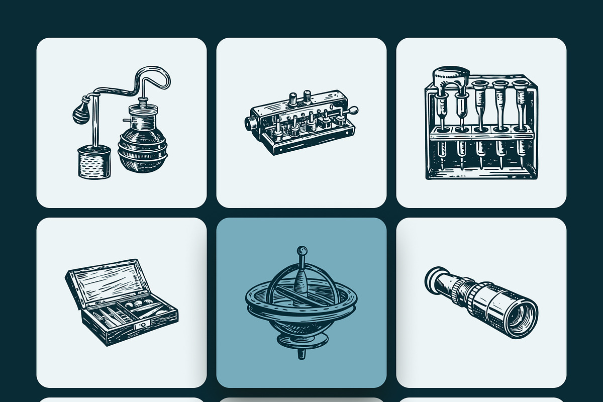 Vintage Scientific Equipment Art Set, an Education Illustration by Prosymbols (Photo 10 of 10)