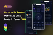 Universal TV Remote Dark Theme Kit, an App Template by DesignBox (Thumbnail 1 of 3)