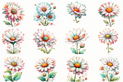 Whimsical Daisy Flower Clipart, an Illustration by Designworld (Thumbnail 3 of 7)