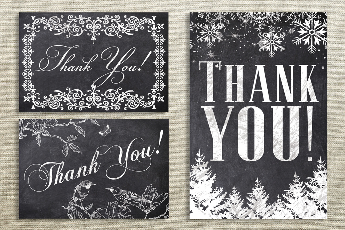 Chalk Thank You Cards Bundle, a Stationery Template by SkyvaraSupply (Photo 2 of 4)