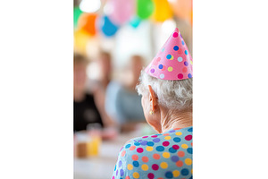 Elderly caucasian female celebrating, a Person Photo by Lermont51