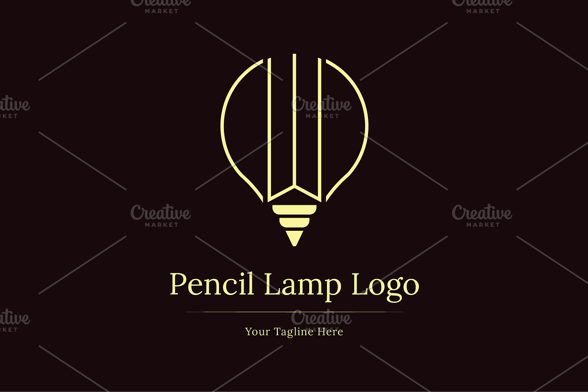 Pencil and Lamp Logo Template, a Branding & Logo Template by IndraSign