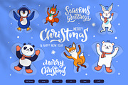 Cute Christmas Bundle, an Animal Illustration by Lettering_Logo (Thumbnail 7 of 11)