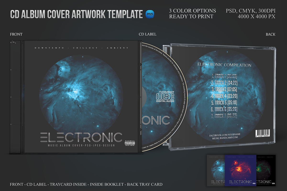 Galaxy CD Cover Artwork Template #1, a Marketing Template by Kolosjoki (Photo 1 of 7)