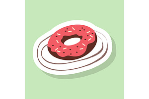 Hand painted bakery set stickers