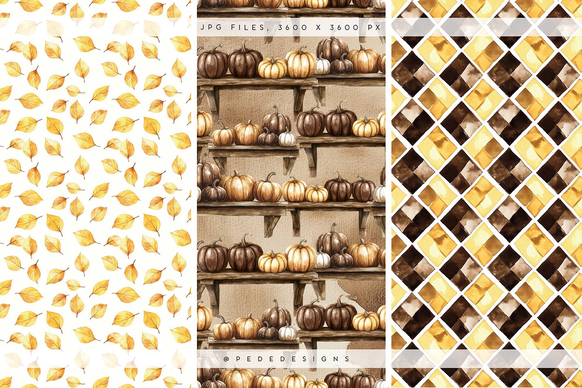 Golden Houf Of Fall Patterns, a Pattern Graphic by PeDe Designs (Photo 8 of 10)