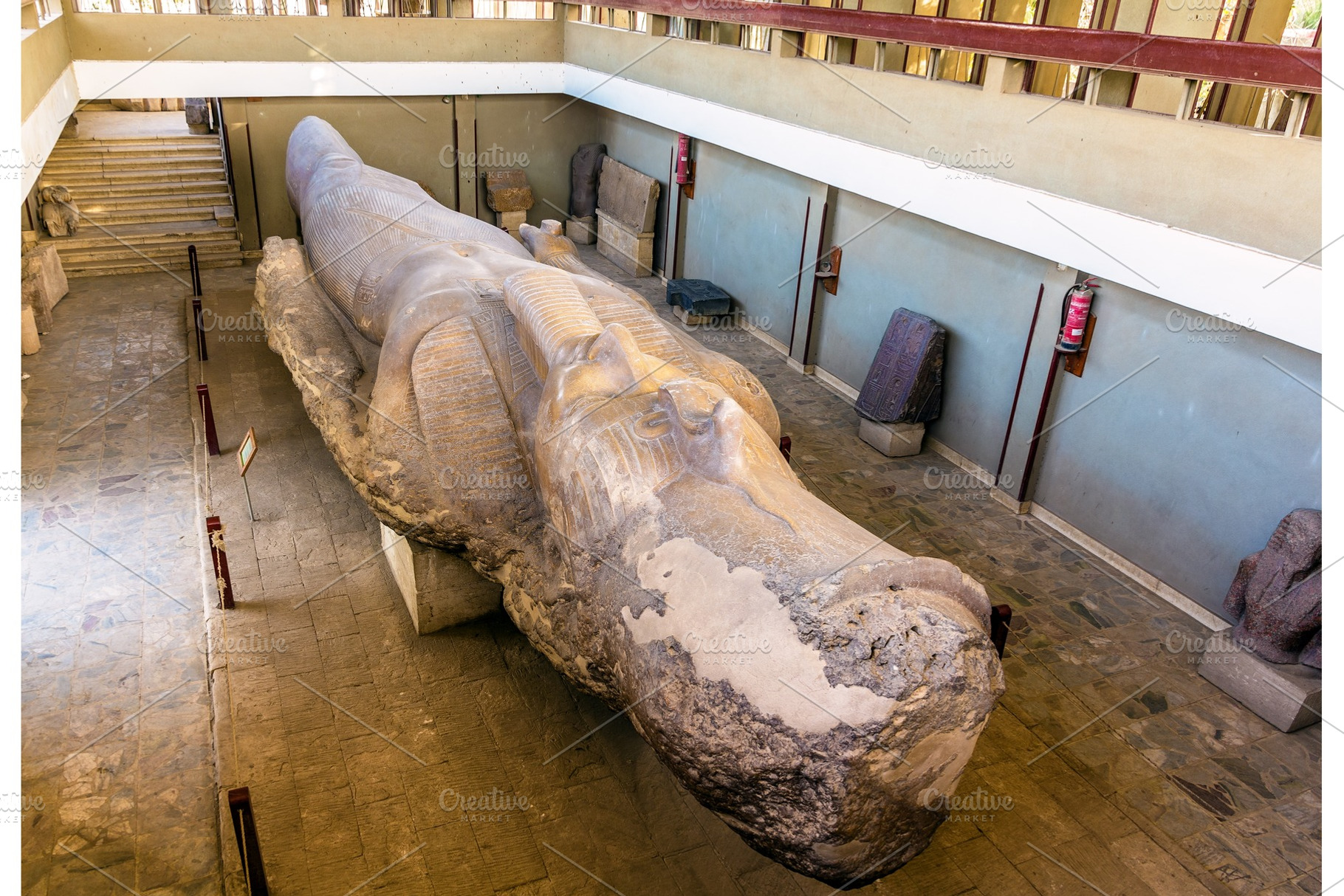 The statue of ramesses ii 3200 year old in memphis egypt featuring egypt, an Architecture Photo by Leonid Andronov