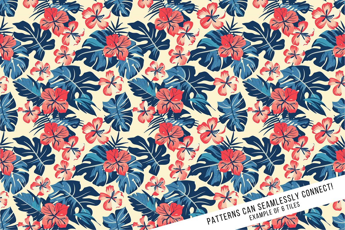 Retro Hawaiian Print Digital Paper, a Pattern Graphic by Chromolume Studio (Photo 12 of 28)