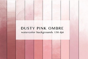 Dusty pink ombre watercolor
