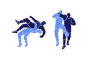 Wrestling poses, wrestlers fight set, a Sport Illustration by PaperTrident (Thumbnail 5 of 6)