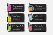Smoothie drinks set + backgrounds, a Food Illustration by Good Studio (Thumbnail 6 of 25)