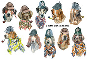 Sherlock dogs Watercolor set, an Animal Illustration by Malena (Thumbnail 3 of 6)