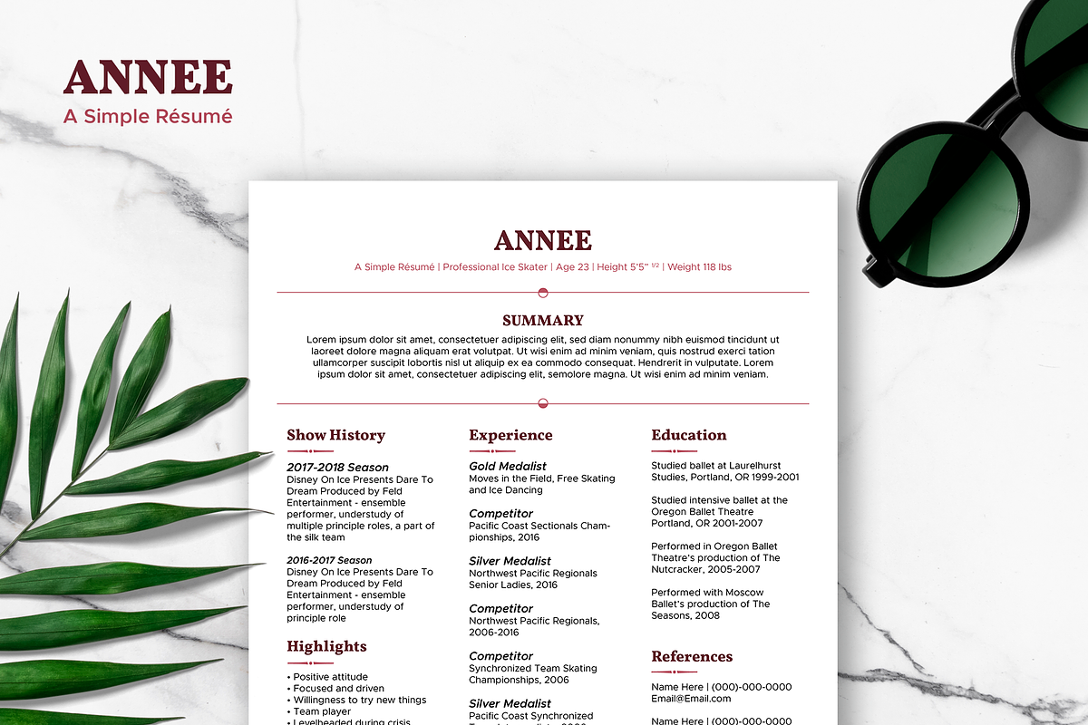 Annee - Customizable Résumé, a Resume Template by lauren.ogard